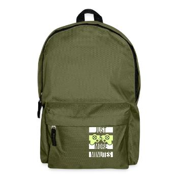 Lustiger Gamer Nur noch fünf Minuten 5 Videospiele - Rucksack - Olivgrün - Vorne