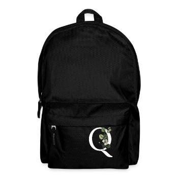 Buchstabe Q Botanisch Grün - Rucksack - Schwarz - Vorne