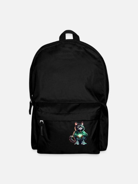 Black Hip hop Cat - Backpack - black