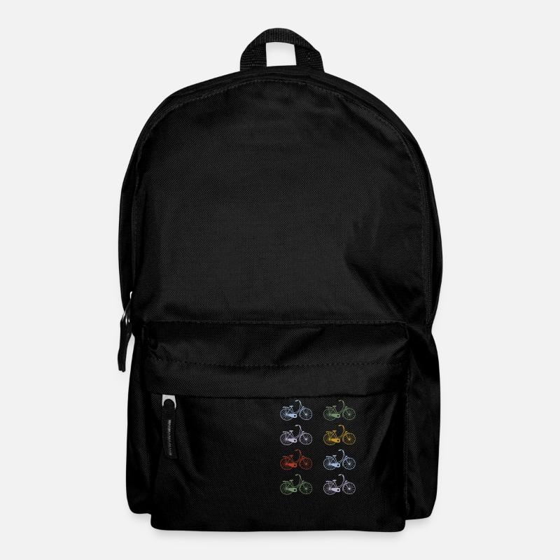 Retro Fahrräder Handgemalt - Rucksack - Schwarz