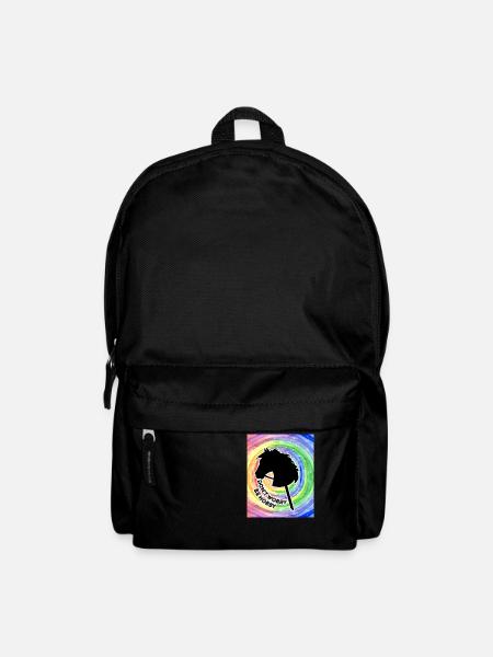 hobby horse- hobbyhorsing-rainbow- horse on a stick - Backpack - black