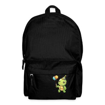 Bande dessinée d’anniversaire de tortue - Sac à dos - noir - Devant