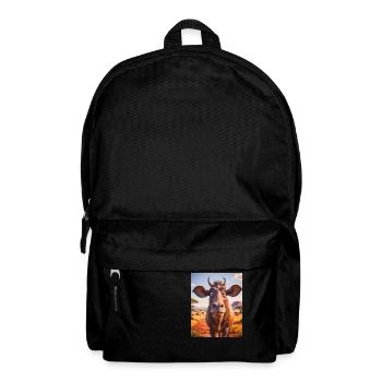 super cute african animals– Wildebeest - Backpack - black - Front