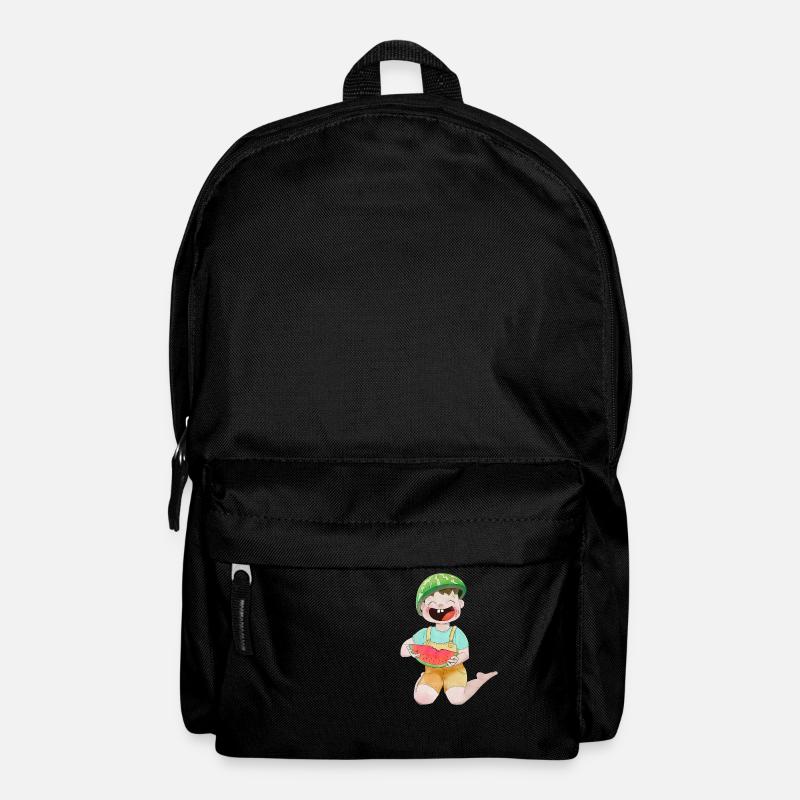 Enfant heureux avec de la pastèque - Sac à dos - noir