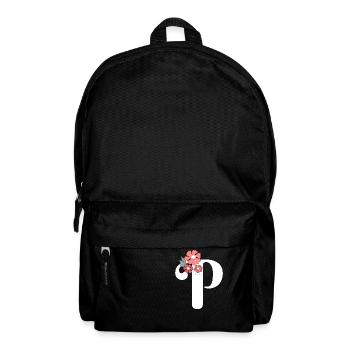 Buchstabe p Minimalistische Blumen - Rucksack - Schwarz - Vorne