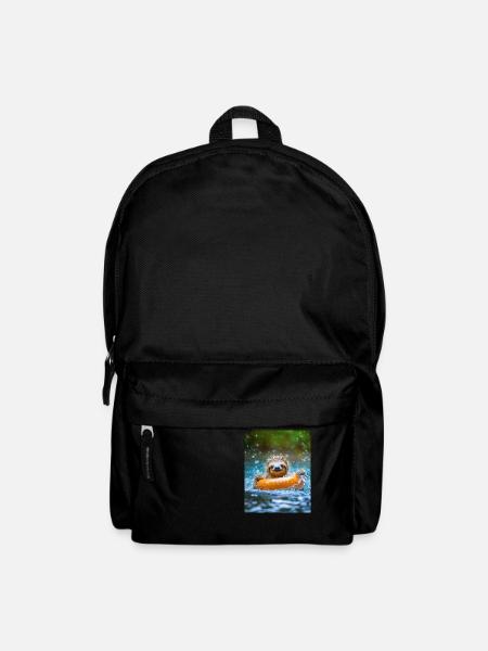 Faultier badet, lustige Tiere für Kinder - Rucksack - Schwarz