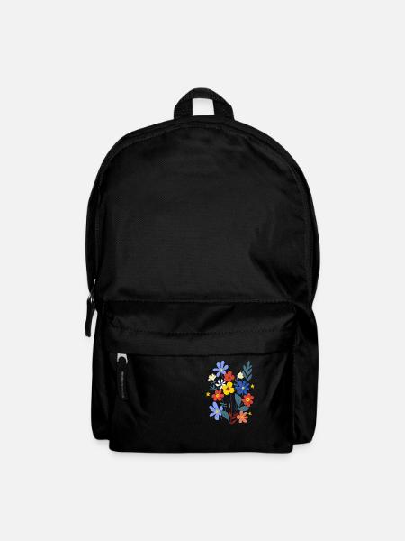 Flower Power - Rucksack - Schwarz