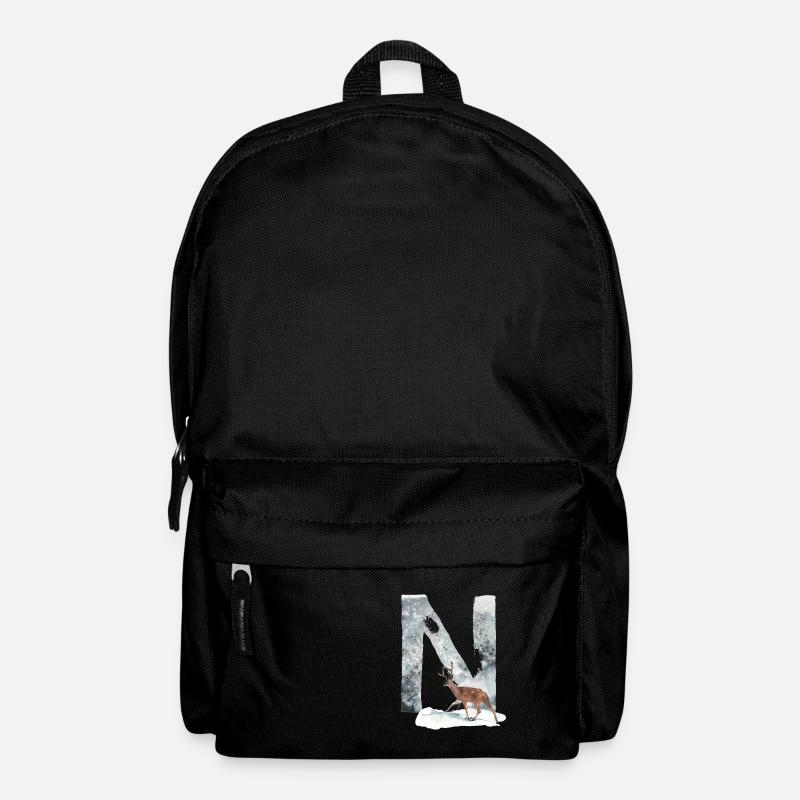 N – decorative character – winter - Backpack - black