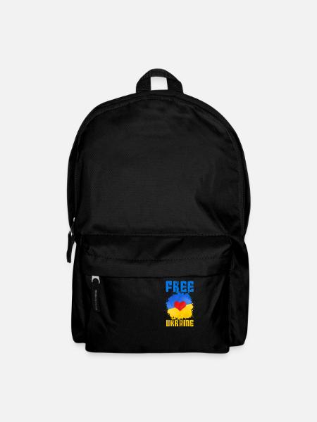 ukraine flag heart peace - Backpack - black