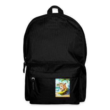 Surfing Cat - Cat Surfboard - Backpack - black - Front
