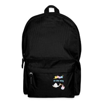 Baby on the way with stork 2 - blue - Backpack - black - Front