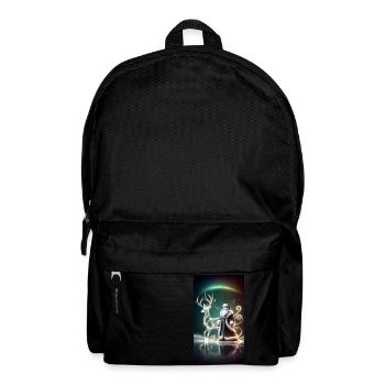 Reindeer with Santa Futuristic - Backpack - black - Front