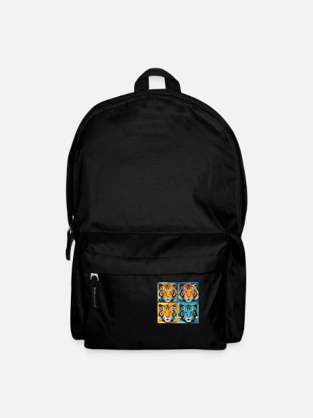 Optischer Täuschungstiger: Op Art und Jugendstil - Rucksack - Schwarz