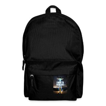 jeu de mots sur la bière d’enlèvement extraterrestre Je veux beerlieve - Sac à dos - noir - Devant