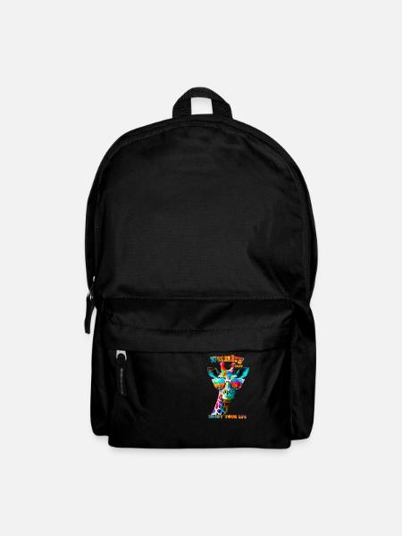 Funky vibes. Enjoy your life. Giraffe - Backpack - black