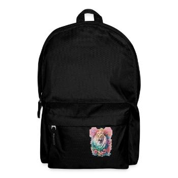Löwe Wasserfarbe - Rucksack - Schwarz - Vorne