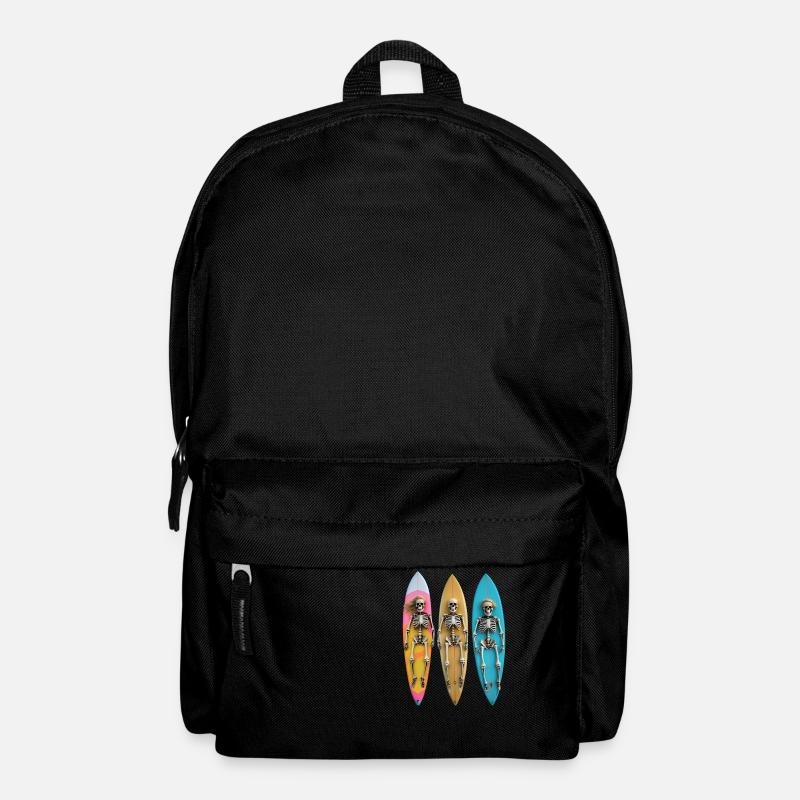 Surfende Skelette: Eine Reise jenseits der Wellen - Rucksack - Schwarz