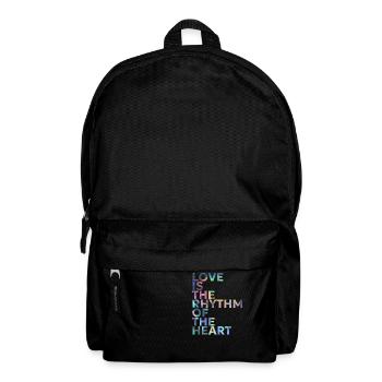 LOVE IS THE RHYTHM OF THE HEART - Rucksack - Schwarz - Vorne