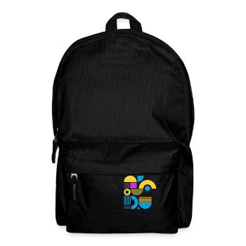 "Modern Look Yellow Blue" - Rucksack - Schwarz - Vorne