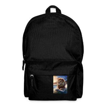 Surfing lion off Hawaii - Backpack - black - Front