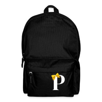 Buchstabe p gelbe Schleife - Rucksack - Schwarz - Vorne