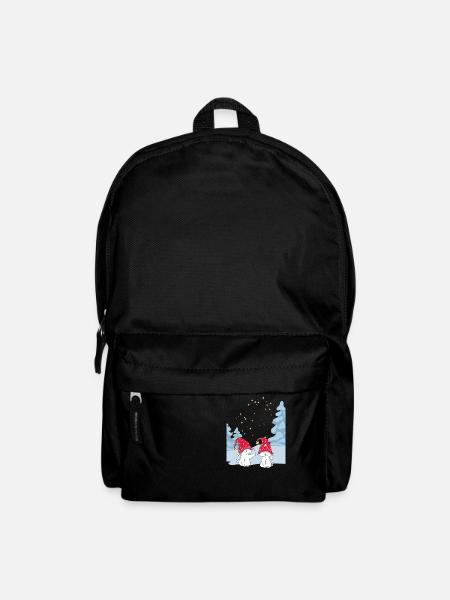 Sweet Winter Cats Love - Cat Love in the Snow - Backpack - black