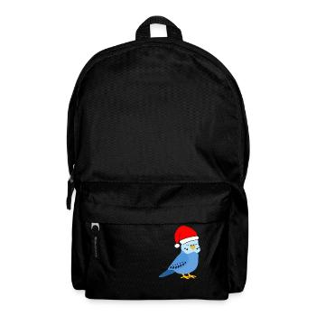 Christmas - Festive Blue Budgie - Backpack - black - Front