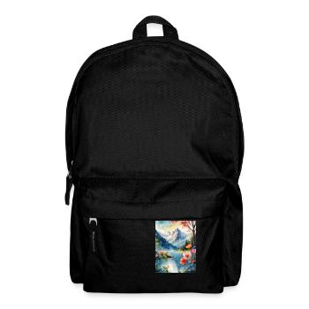 Berglandschaft - Rucksack - Schwarz - Vorne