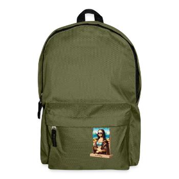 Mona Lisa on holiday - Backpack - olive green - Front