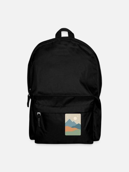 Minimalist mountain landscape – Serenity - Backpack - black