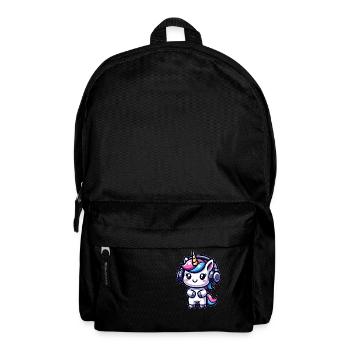 Unicorn with headphones - Backpack - black - Front