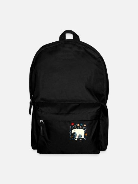 Floral polar bear - Backpack - black
