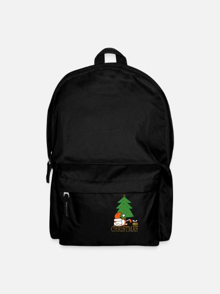 Lustige Weihnachtskatze - Rucksack - Schwarz