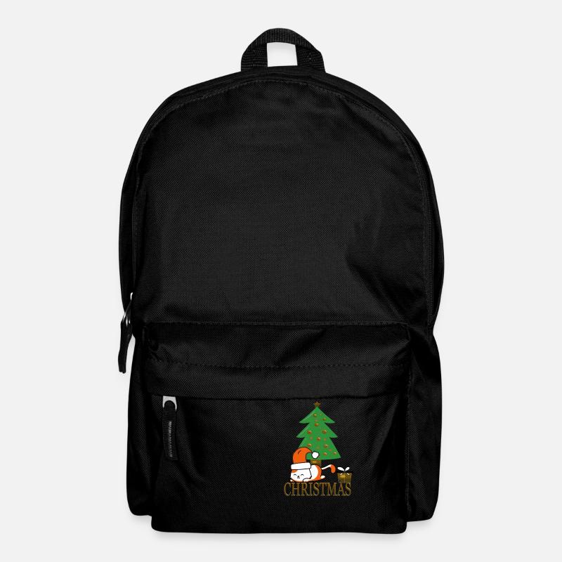 Lustige Weihnachtskatze - Rucksack - Schwarz