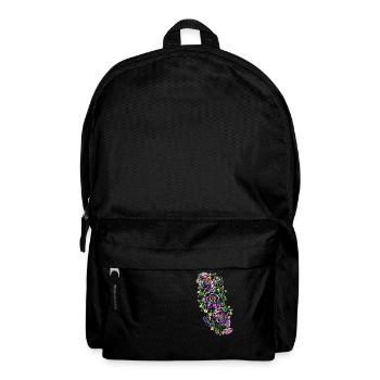 Rose/Noten/Schmetterlinge - Rucksack - Schwarz - Vorne