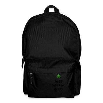 l’herbe me rend heureux cannabis marijuana - Sac à dos - noir - Devant