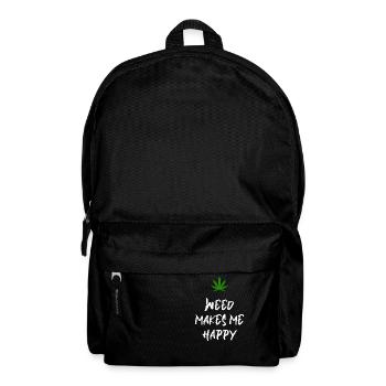 l’herbe me rend heureux cannabis marijuana - Sac à dos - noir - Devant