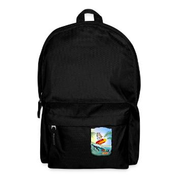 Unicorn magical foil surf - Unicorn on surfboard - Backpack - black - Front