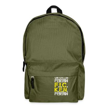 Lustiges Mallorca WIR WOLLEN FEIERN F.I.C.K.E.N. - Rucksack - Olivgrün - Vorne