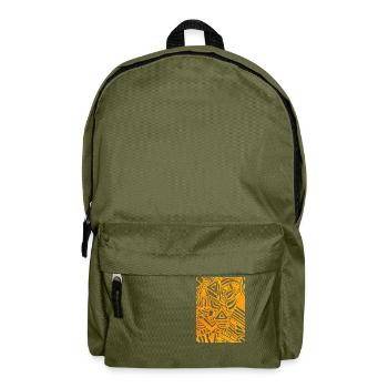 Geometrischer Druck - Rucksack - Olivgrün - Vorne
