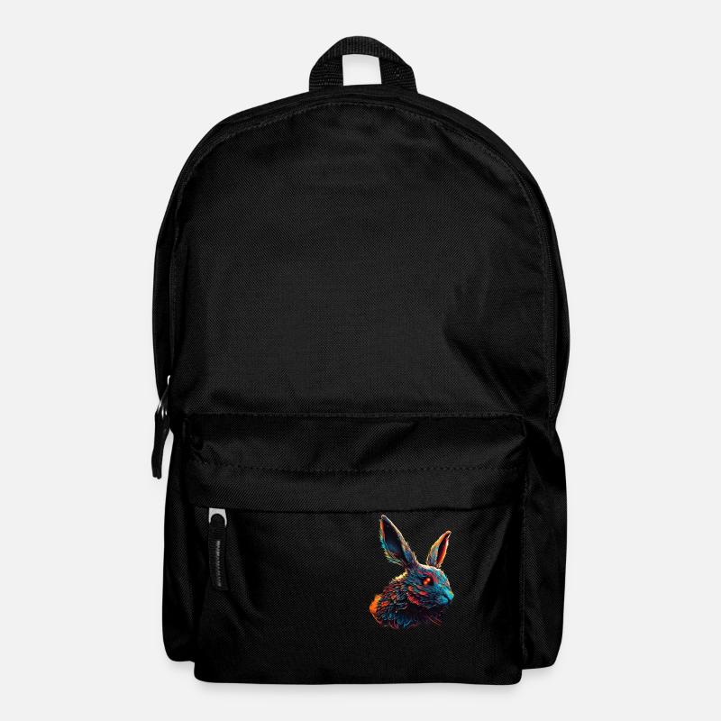 Hase Haustier Synthwave Geschenk - Rucksack - Schwarz