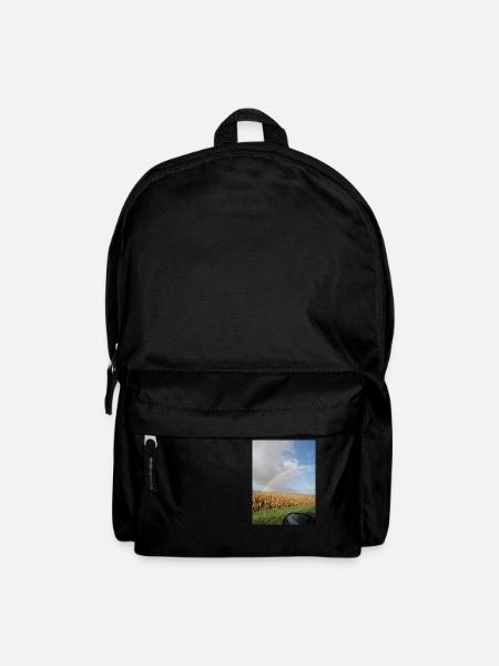 Rainbow on the road and wheat fields - Backpack - black