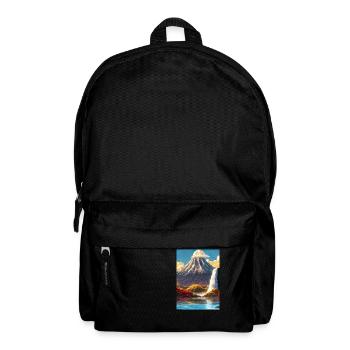 Japan Tower Wasserfall Gemälde - Rucksack - Schwarz - Vorne