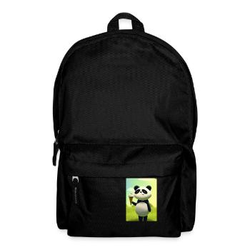 Panda mit Eiscreme - Rucksack - Schwarz - Vorne