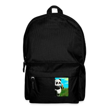 Panda mit Eiscreme - Rucksack - Schwarz - Vorne