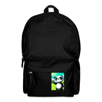 Panda mit Eiscreme - Rucksack - Schwarz - Vorne