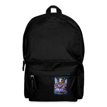 Katze mit Krone - Rucksack - Schwarz - Vorne