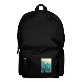 Nebliger Wald - Rucksack - Schwarz - Vorne