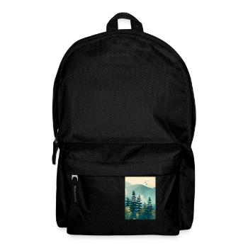 Nebliger Wald - Rucksack - Schwarz - Vorne