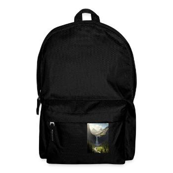 Wasserfall in der Natur - Rucksack - Schwarz - Vorne